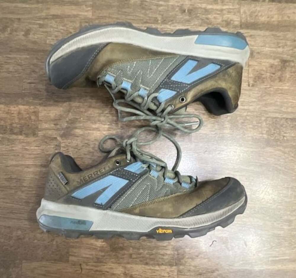 Merrell Zion Waterproof Hiking Shoes Olive Green Vibram women’s 7.5